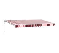 vidaXL Auvent Extensible extérieur 4 x 2m Rouge et Blanc, résistant aux UV. avec Un Cadre en Aluminium et Un Tissu en Polyester, C'est l'ombre Parfaite pour Le Jardin. Facile à Utiliser à la Main, il