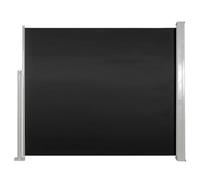 Auvent Latéral Rétractable 120x300cm Noir Jardin Balcon Brise-vue Store