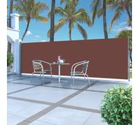 vidaXL Auvent Latéral Rétractable 160x500 cm Marron Jardin Brise-Vue Store