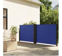 vidaXL Auvent latéral rétractable bleu 140 x 1000 cm, écran d’intimité de jardin, brise-vue de balcon, écran d'extérieur, 4004716