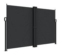 vidaXL Auvent Latéral Rétractable, Brise-Vue de Jardin, Écran de Protection, Écran de Balcon Terrasse Arrière-Cour Extérieur, Noir 160x600 cm