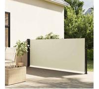 vidaXL Auvent Latéral Rétractable, Brise-Vue de Jardin, Écran de Protection, Écran de Balcon Terrasse Arrière-Cour Extérieur, Crème 140x600 cm