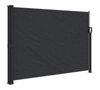 vidaXL Auvent Latéral Rétractable, Brise-Vue de Jardin, Écran de Protection, Écran de Balcon Terrasse Arrière-Cour Extérieur, Noir 140x500 cm