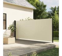 vidaXL Auvent Latéral Rétractable, Brise-Vue de Jardin, Écran de Protection, Écran de Balcon Terrasse Arrière-Cour Extérieur, Crème 180x300 cm