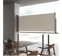 vidaXL Auvent Latéral Rétractable de Patio 100x300 cm Blanc Cassé Brise-vent 45185