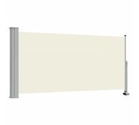 vidaXL Auvent latéral rétractable de patio 120x300 cm Blanc cassé brise-vent