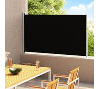 vidaXL Auvent Latéral Rétractable de Patio Ecran de Jardin Ecran d'Intimité Terrasse Balcon Extérieur Résistance aux UV 220x300 cm Noir