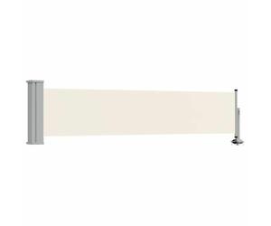 vidaXL Auvent Latéral Rétractable de Patio Store Latéral Brise-Vue Abri Soleil Jardin Terrasse Balcon Exterieur Résistant aux UV 60x300 cm Crème