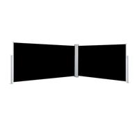 vidaXL Auvent Latéral Rétractable Écran d'Intimité de Jardin Pare-Soleil de Terrasse Enroulement Automatique Résistant aux UV Noir 160x600 cm