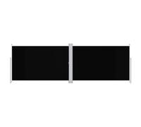 vidaXL Auvent Latéral Rétractable Pare-Brise de Balcon Pare-Soleil de Jardin Pare-Vue de Terrasse Extérieur Patio Arrière-Cour Noir 200x600 cm