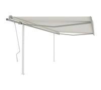 Vidaxl Auvent Manuel R¿¿Tractable Avec Poteaux 4,5x3,5 M Cr¿¿Me