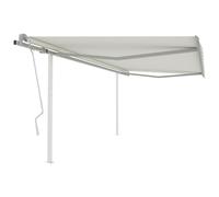 Vidaxl Auvent Manuel R¿¿Tractable Avec Poteaux 4,5x3 M Cr¿¿Me
