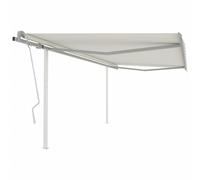 Vidaxl Auvent Manuel R¿¿Tractable Avec Poteaux 4x3,5 M Cr¿¿Me