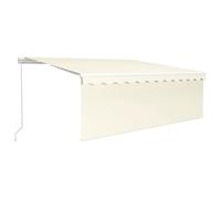 Vidaxl Auvent Manuel Rã©Tractable Avec Store Et Led 4x3 M Crã¿Me