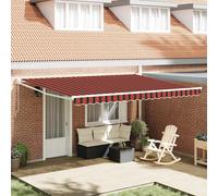 Vidaxl Auvent Manuel Repliable Orange Et Marron, 450 X 300 Cm