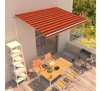 Luifel handmatig uittrekbaar 400x300 cm oranje en bruin3051216