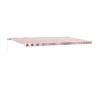 vidaXL Auvent Rétractable Rouge et Blanc 600 × 300 cm Polyester, Métal, Solution d'ombre Moderne, matériaux résistants aux UV, auvent rétractable élégant, Toile de Jardin Flexible