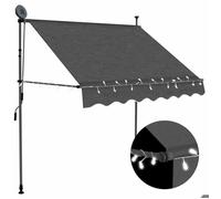 vidaXL Auvent manuel rétractable avec LED 100 cm Anthracite