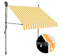 vidaXL Auvent manuel rétractable avec LED 100 cm Blanc et orange
