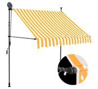 Vidaxl Auvent Manuel Rétractable Avec Led 100 Cm Blanc Et Orange