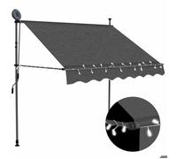 vidaXL Auvent manuel rétractable avec LED 150 cm Anthracite 145863