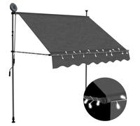 Auvent Manuel Rétractable avec LED 350 cm Anthracite Store Balcon vidaXL