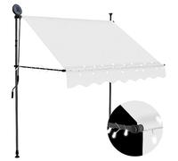 vidaXL Auvent Manuel rétractable avec LED 200 cm Crème
