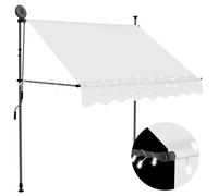 Vidaxl Auvent Manuel Rétractable Avec Led 200 Cm Crème Multicolore