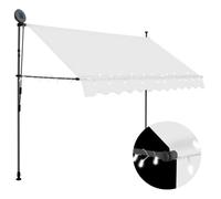vidaXL Auvent manuel rétractable avec LED 250 cm Crème