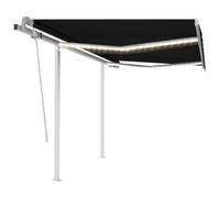 Vidaxl Auvent Manuel Rétractable Avec Led 3x2,5 M Anthracite