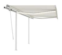 Vidaxl Auvent Manuel Rétractable Avec Led 3x2,5 M Crème