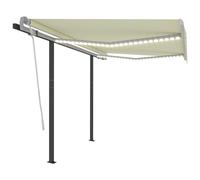 Vidaxl Auvent Manuel Rétractable Avec Led 3x2,5 M Crème