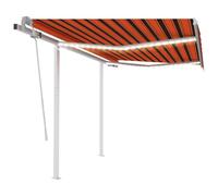Vidaxl Auvent Manuel Rétractable Avec Led 3x2,5 M Orange Et Marron