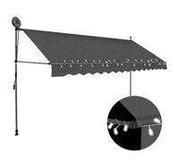 Vidaxl Auvent Manuel Rétractable Avec Led 400 Cm Anthracite