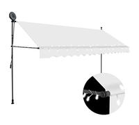 vidaXL Auvent Manuel Rétractable avec LED Store de Terrasse Auvent de Jardin Auvent de Balcon Extérieur Ombrage des Fenêtres 400 cm Crème