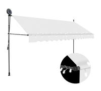 Vidaxl Auvent Manuel Rétractable Avec Led 400 Cm Crème Multicolore