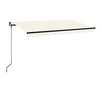 vidaXL Auvent manuel rétractable avec LED 400x350 cm Crème