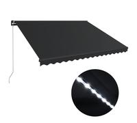 Vidaxl Auvent Manuel Rétractable Avec Led 450x300 Cm Anthracite Gris