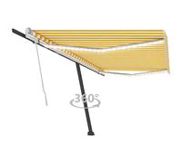 Auvent Manuel Rétractable avec LED 400x300 cm Orange et Marron Store vidaXL