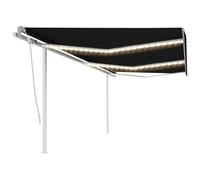 Vidaxl Auvent Manuel Rétractable Avec Led 6x3 M Anthracite