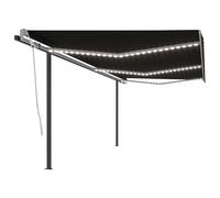 Vidaxl Auvent Manuel Rétractable Avec Led 6x3 M Anthracite