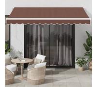 Vidaxl Auvent Manuel Rétractable Avec Led Marron 350x250 Cm