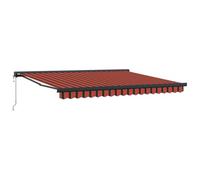 vidaXL Auvent Manuel rétractable avec LED Orange et Marron 350 x 250 cm, Pare-Soleil d'extérieur, auvent de Patio, Balcon, Jardin, terrasse, réglable, Moderne