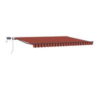 vidaXL Auvent Manuel Rétractable avec LED Orange Et Marron 400X300 cm Anti-UV Ombre Extérieure Tonnelles Auvents Grand