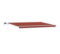 vidaXL Auvent Manuel Rétractable avec LED Orange et Marron 500 x 350 cm Résistant aux UV Imperméable Ombre d'Extérieur pour Patio, Balcon, Pare-Soleil, Jardin, et Couverture Contre la Météo en Été