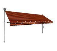 vidaXL Auvent Manuel Rétractable avec LED Store de Terrasse Auvent de Jardin Auvent de Balcon Extérieur Ombrage des Fenêtres 400 cm Orange et Marron