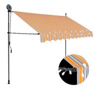 Vidaxl Auvent Manuel Rétractable Avec Led 250 Cm Jaune Et Bleu