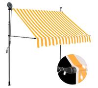 vidaXL Auvent Manuel Rétractable avec LED Store de Terrasse Auvent de Jardin Auvent de Balcon Extérieur Ombrage des Fenêtres 145856