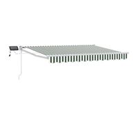 vidaXL Auvent manuel rétractable avec LED vert et blanc 2,5 x 2 m - Pare-soleil d'extérieur moderne et durable - Store enrouleur manuel - Économie d'espace - Auvent de jardin