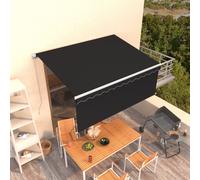 Auvent Rétractable Manuel avec Store 5x3 m Jaune et Blanc Banne Jardin vidaXL